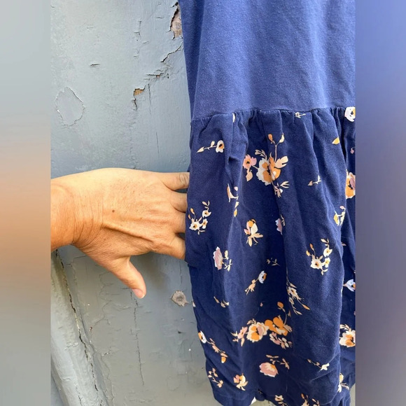 Mini Rodini Navy  Floral Dress, size 8/9 - Picture 3 of 6